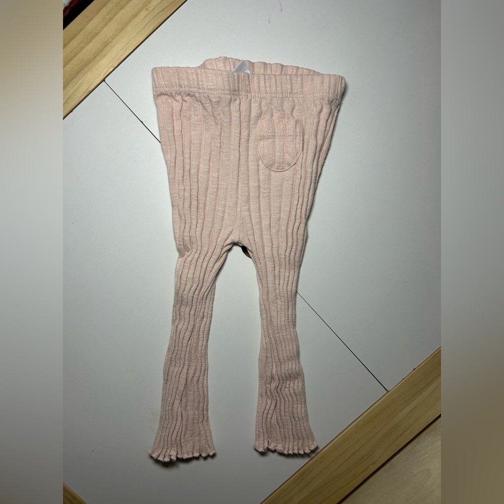 Zara Soft Pink Ribbed Baby Leggings